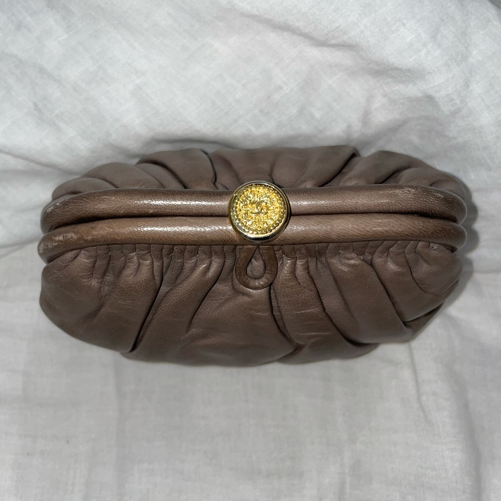 Chanel Vintage Taupe Kisslock Handbag